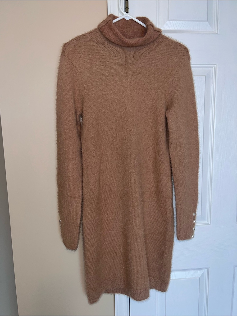 Lovers and Friends Mattia Turtleneck Sweater Dress Cork Brown Size M